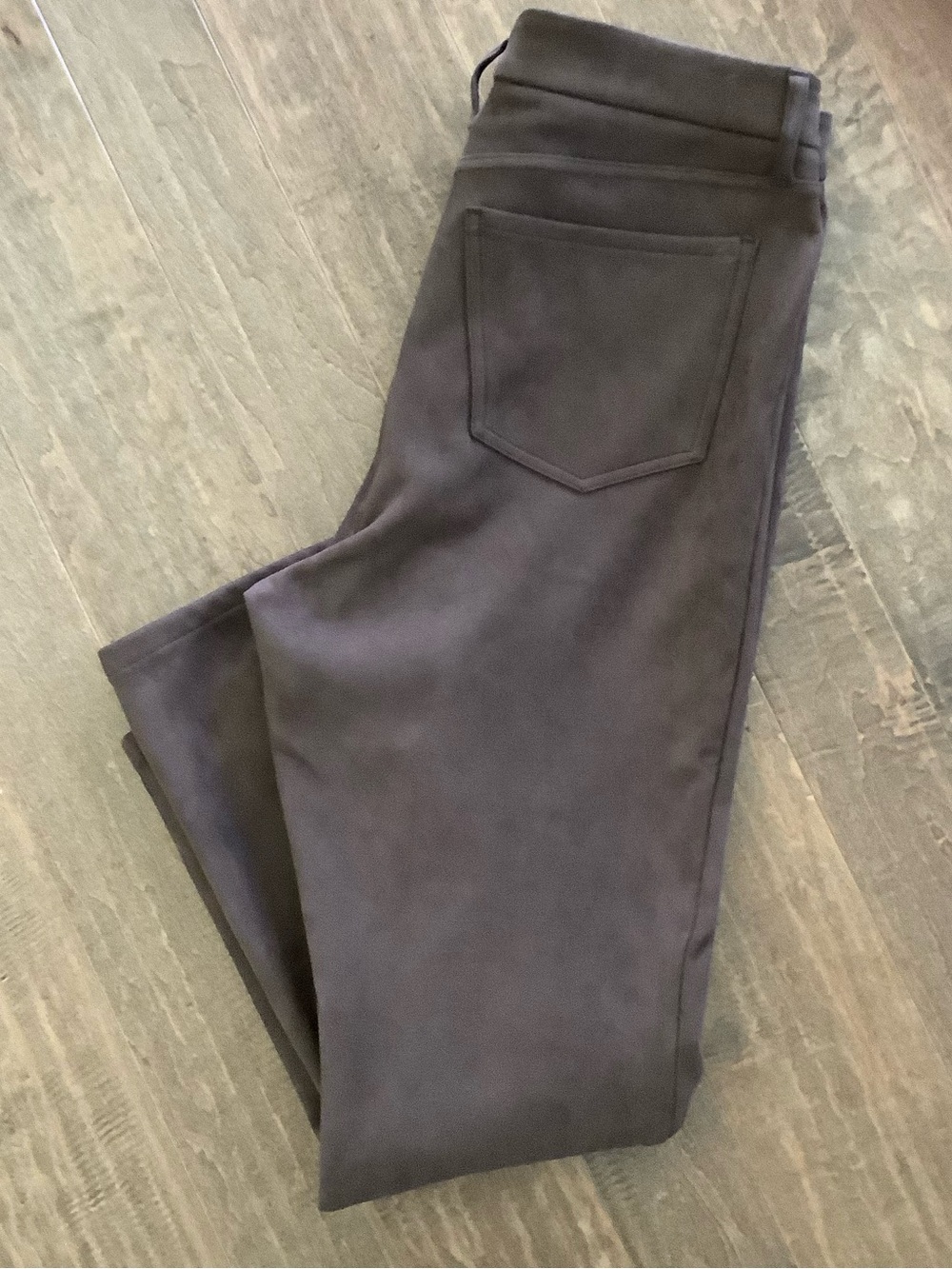 NYDJ Wide Leg Jeans in Dark Brown Faux Suede, 12P